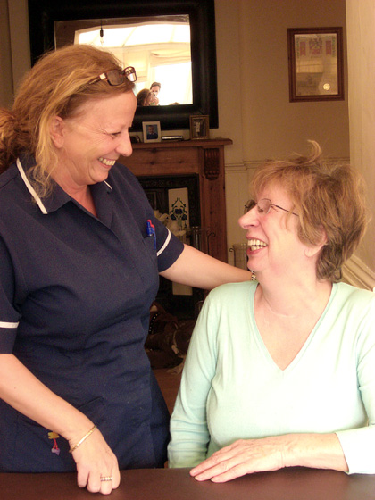 care worker with client